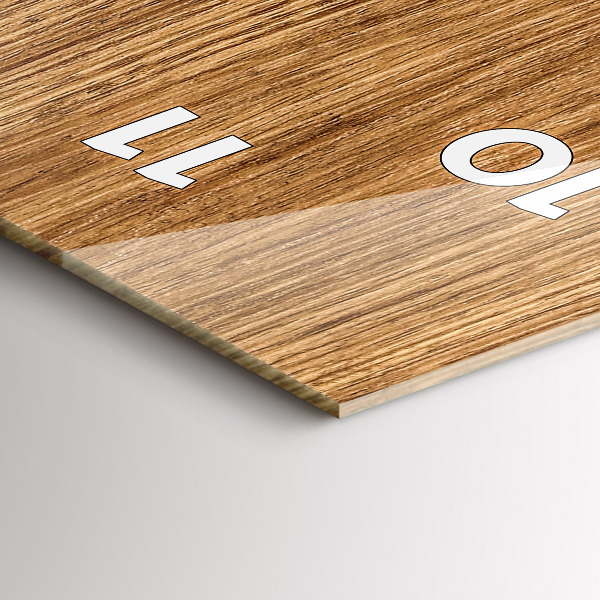 Vertikální skleněné hodiny Světlé dřevo