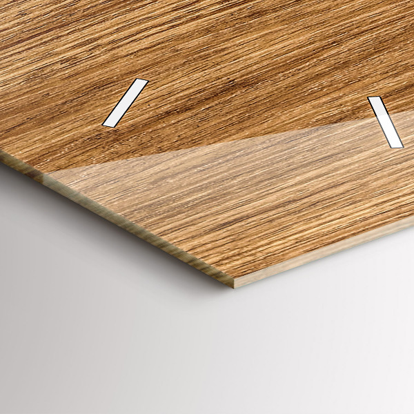 Vertikální skleněné hodiny Světlé dřevo