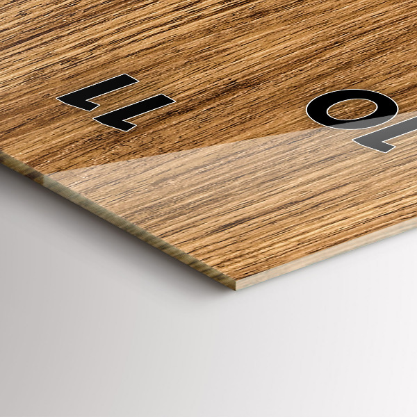 Vertikální skleněné hodiny Světlé dřevo