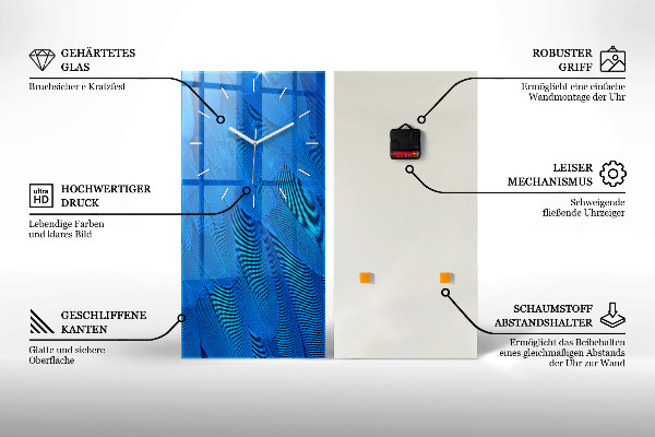 Vertikální skleněné hodiny Červené víno