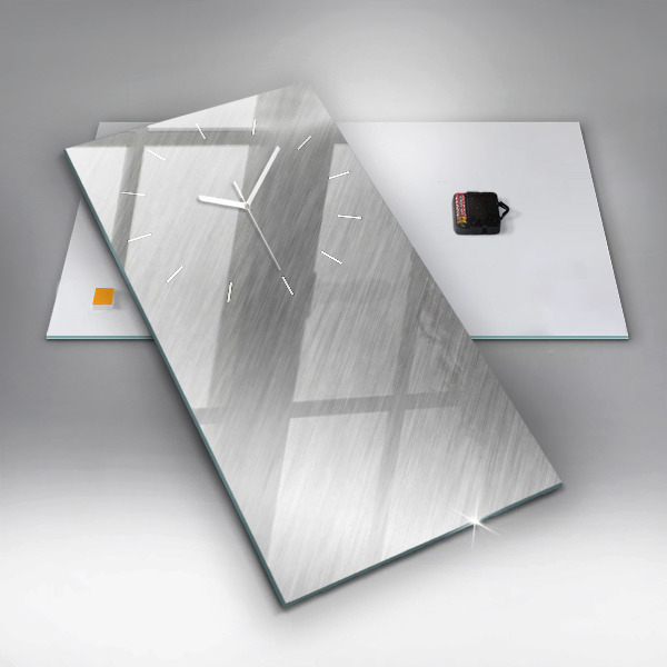 Vertikální skleněné hodiny Kovová stěna