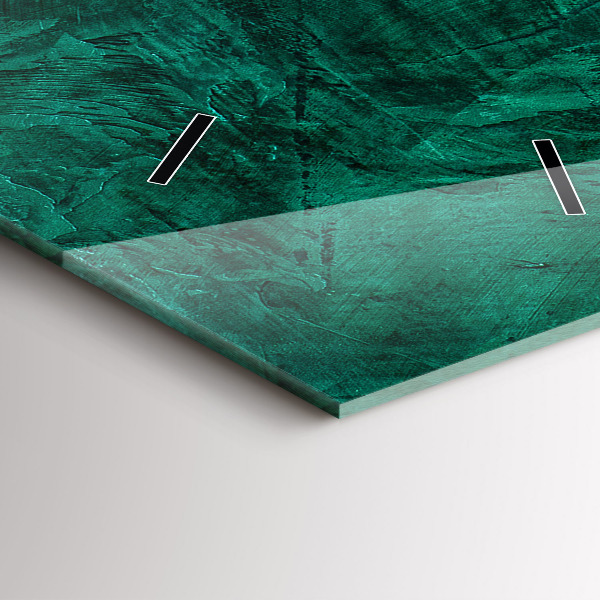 Vertikální skleněné hodiny Smaragdová zeď