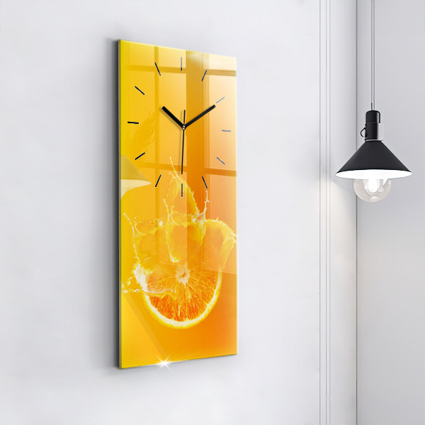 Vertikální skleněné hodiny Oranžový
