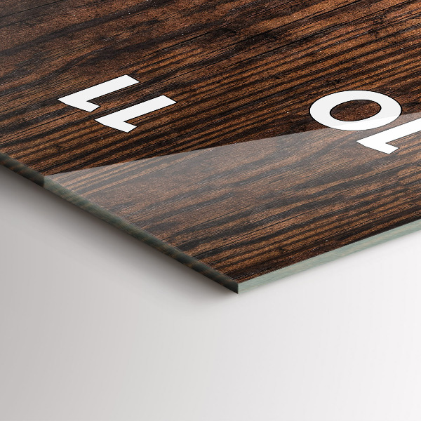 Vertikální skleněné hodiny Staré dřevo