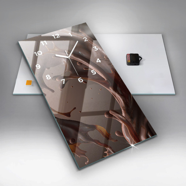 Vertikální skleněné hodiny Kakaové vlny