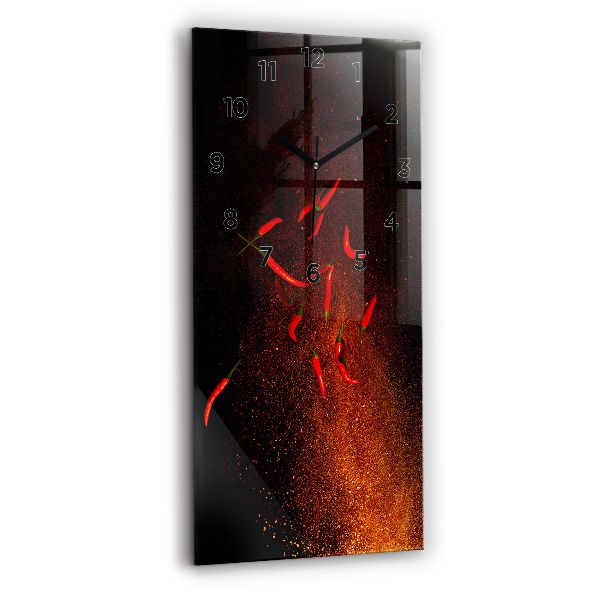 Vertikální nástěnné hodiny Chilli papričky