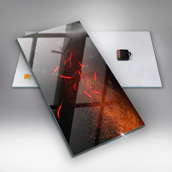 Vertikální nástěnné hodiny Chilli papričky