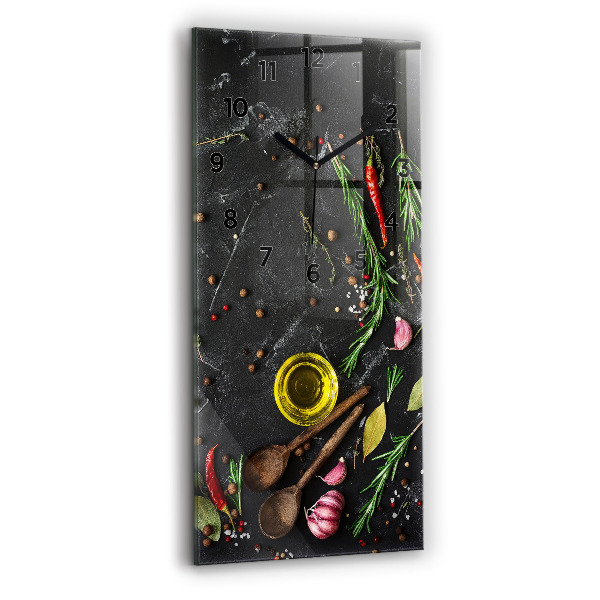 Vertikální nástěnné hodiny Koření na pultu