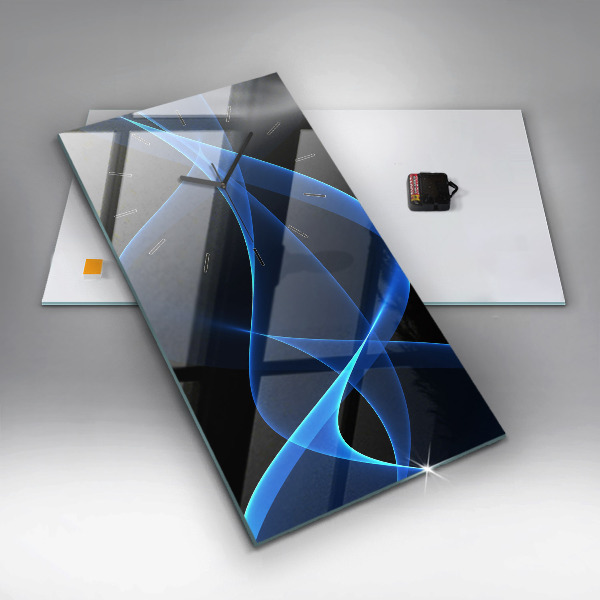 Vertikální nástěnné hodiny Modré čáry