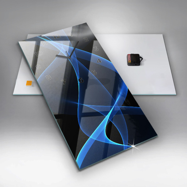 Vertikální nástěnné hodiny Modré čáry