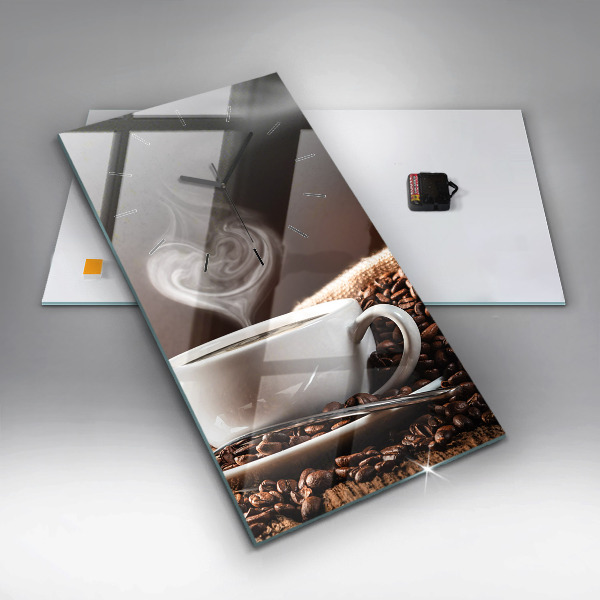 Vertikální nástěnné hodiny Šálek kávy