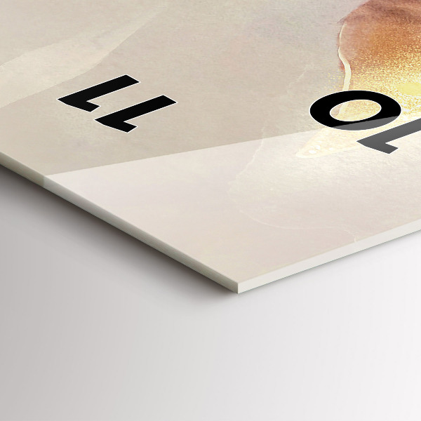 Vertikální skleněné hodiny Abstraktní boho listy