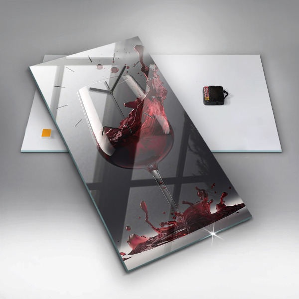 Vertikální nástěnné hodiny Lampa červeného vína