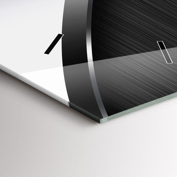 Vertikální nástěnné hodiny Černé a stříbrné linie