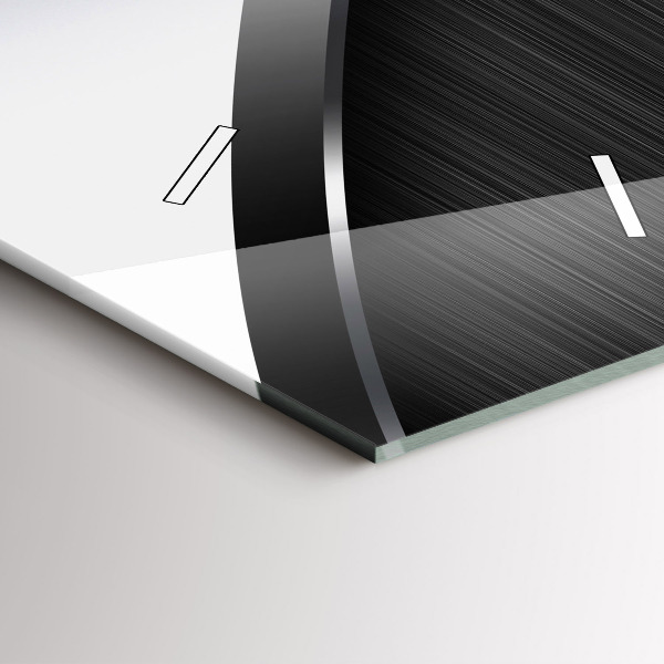 Vertikální nástěnné hodiny Černé a stříbrné linie