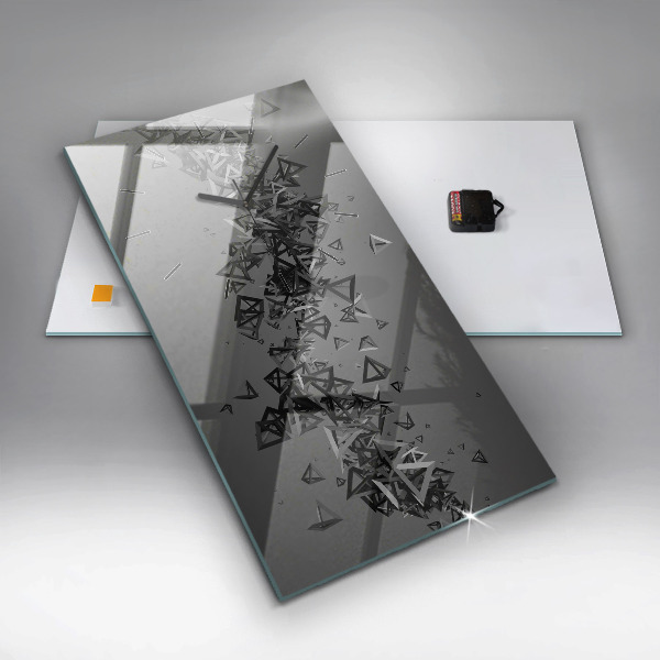 Vertikální nástěnné hodiny Tmavá abstrakce