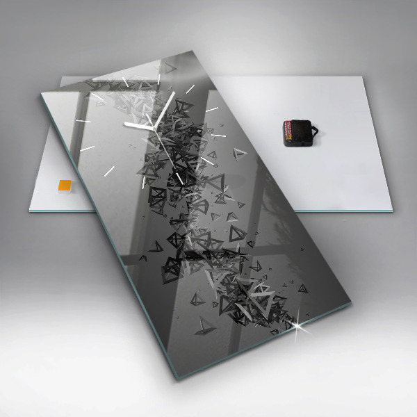 Vertikální nástěnné hodiny Tmavá abstrakce