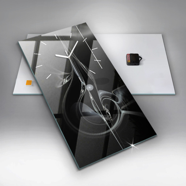 Vertikální skleněné hodiny Abstraktní kouř