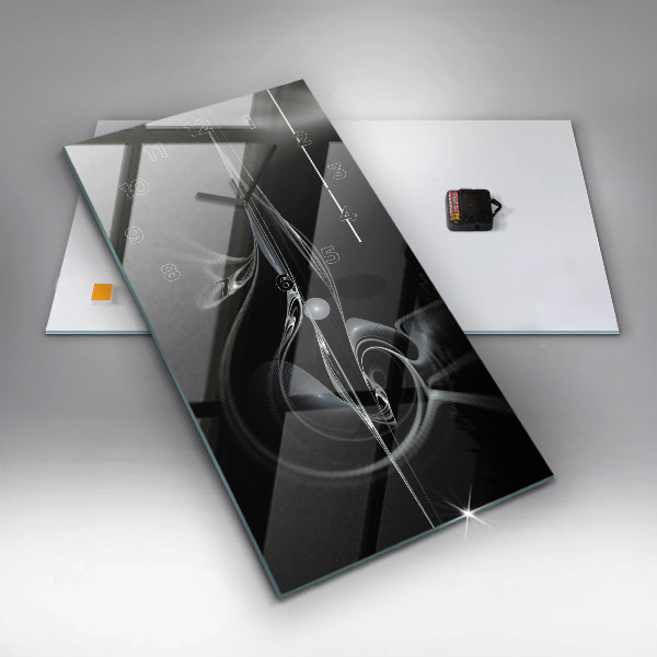 Vertikální skleněné hodiny Abstraktní kouř