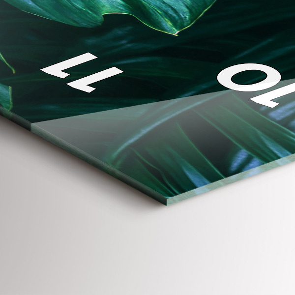 Vertikální skleněné hodiny Tropická strana přírody