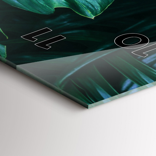 Vertikální skleněné hodiny Tropická strana přírody