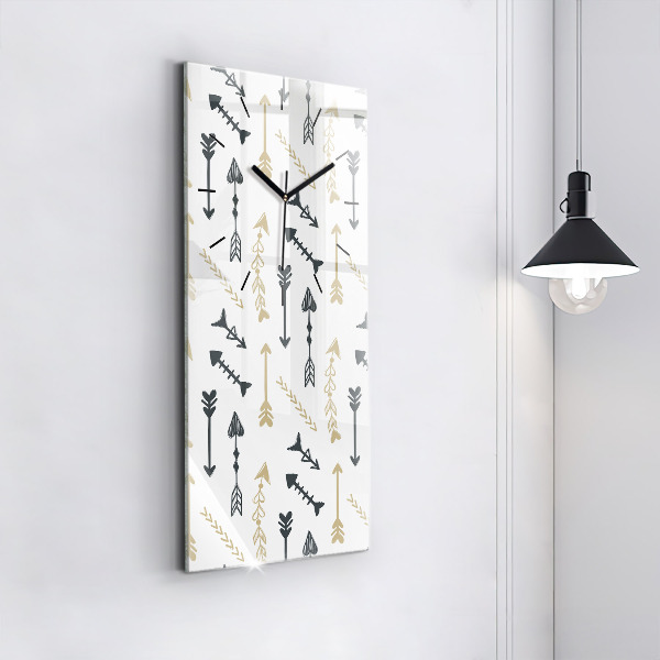 Vertikální skleněné hodiny Geometrický hipsterský vzor