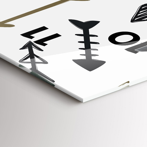 Vertikální skleněné hodiny Geometrický hipsterský vzor