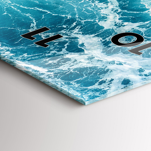 Vertikální skleněné hodiny Vlny oceánu