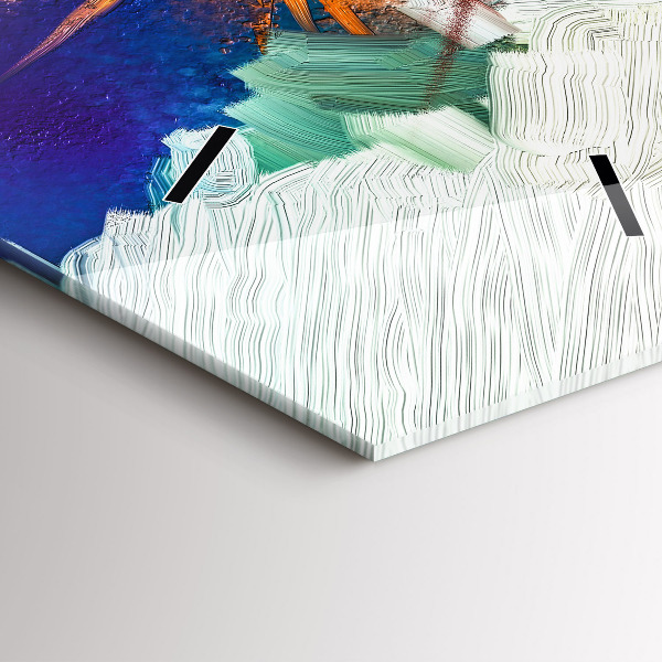 Vertikální skleněné hodiny Abstraktní květiny