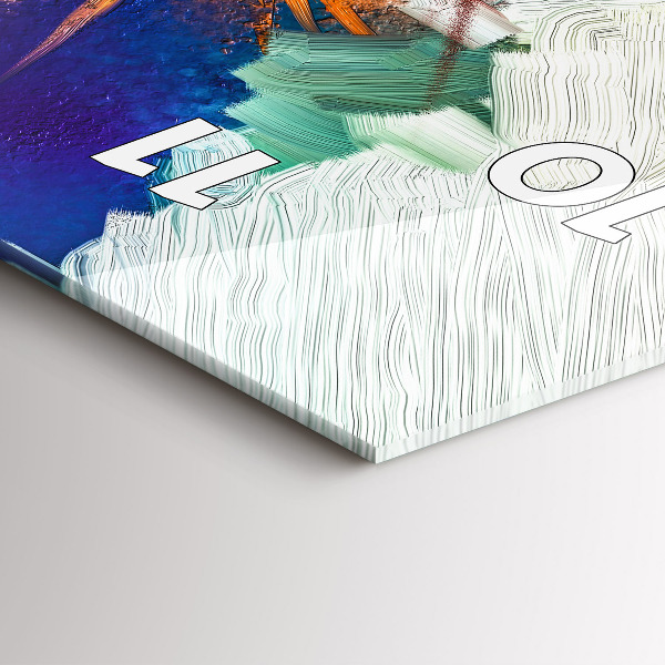 Vertikální skleněné hodiny Abstraktní květiny