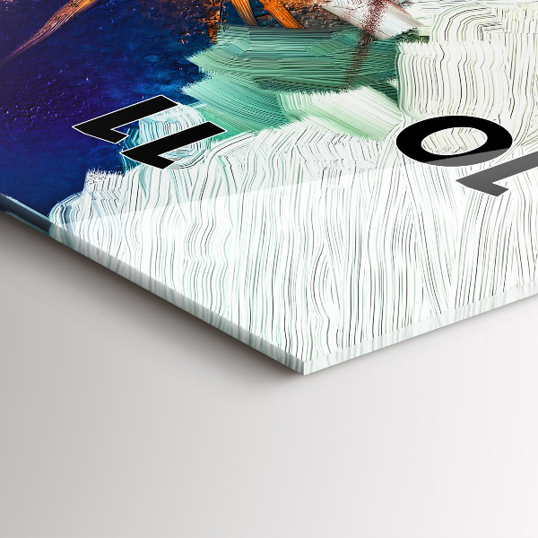 Vertikální skleněné hodiny Abstraktní květiny