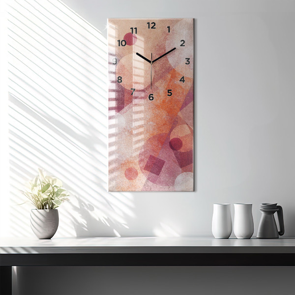 Vertikální skleněné hodiny Geometrická abstrakce