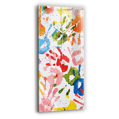 Vertikální skleněné hodiny Otisky dětských rukou