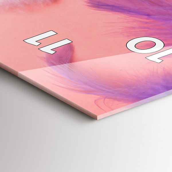 Vertikální skleněné hodiny Barevné peří