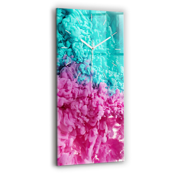 Vertikální nástěnné hodiny Moderní umění - skvrny