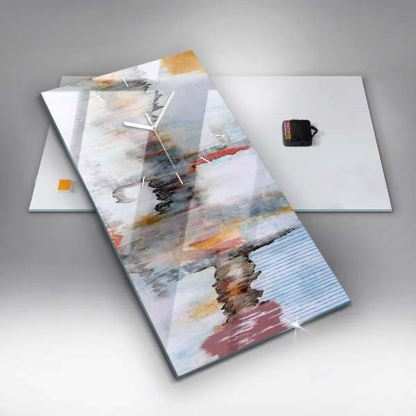 Vertikální skleněné hodiny Abstrakce