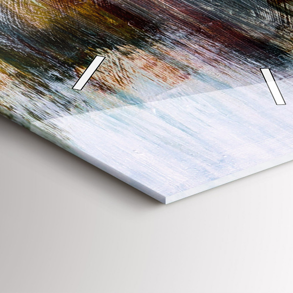 Vertikální skleněné hodiny Abstrakce