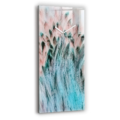 Vertikální skleněné hodiny Barevné peří