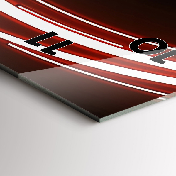 Vertikální skleněné hodiny Kočka s červenýma očima