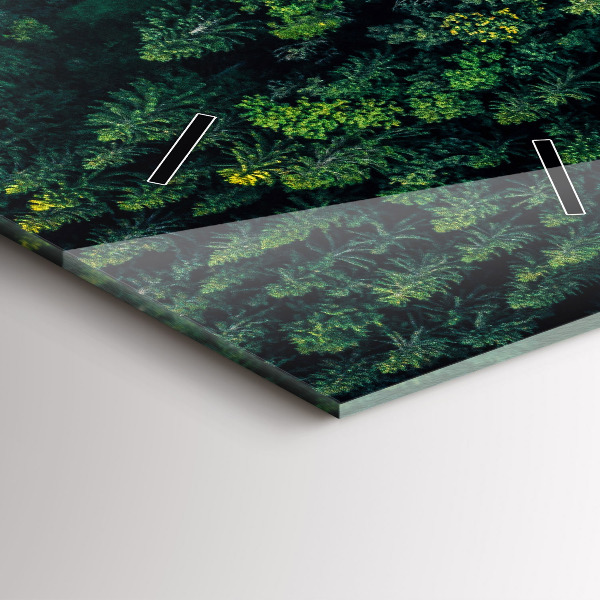 Vertikální skleněné hodiny Les z ptačí perspektivy