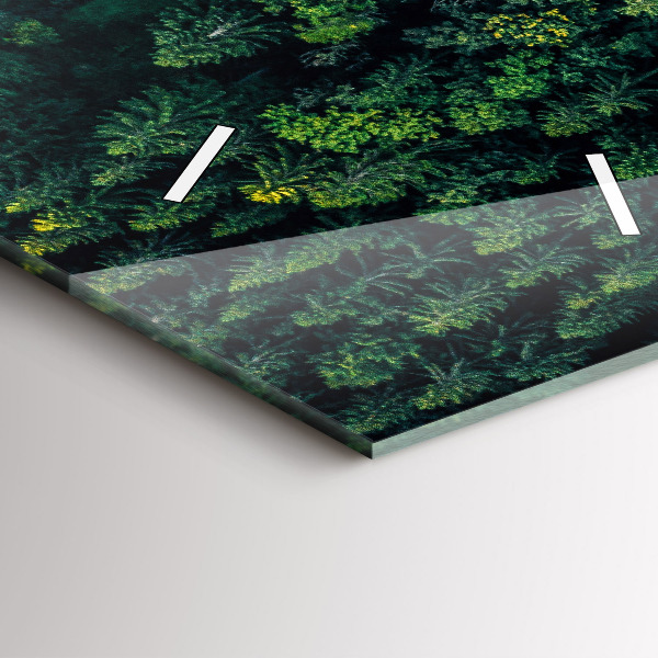 Vertikální skleněné hodiny Les z ptačí perspektivy