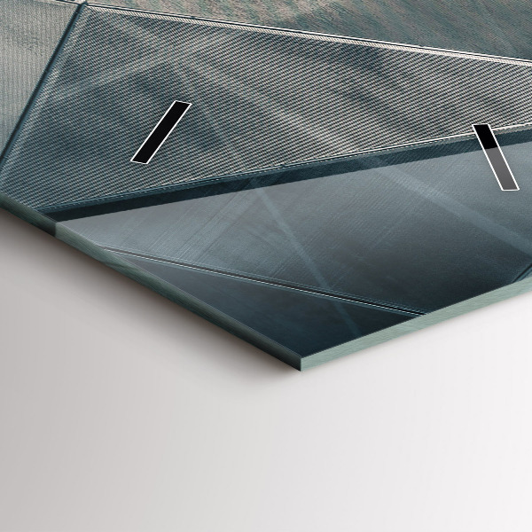 Vertikální skleněné hodiny Kovové abstraktní trojúhelníky