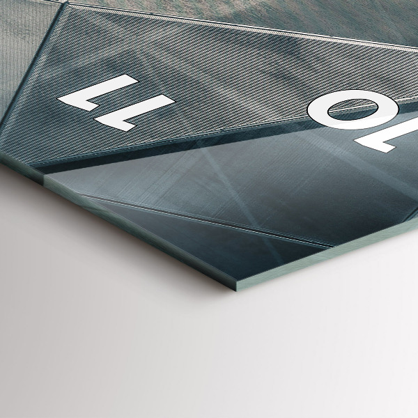 Vertikální skleněné hodiny Kovové abstraktní trojúhelníky