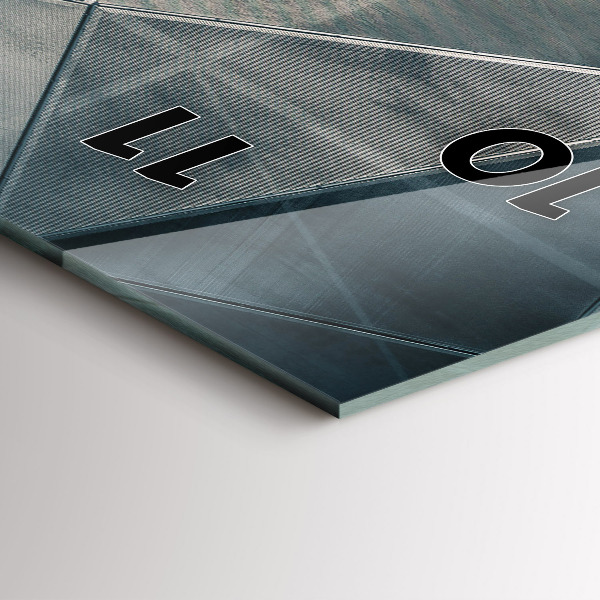 Vertikální skleněné hodiny Kovové abstraktní trojúhelníky