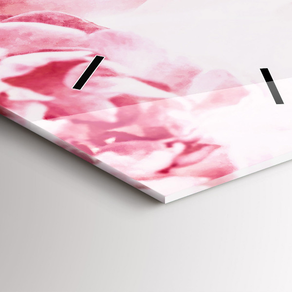 Vertikální skleněné hodiny Kvetoucí květiny