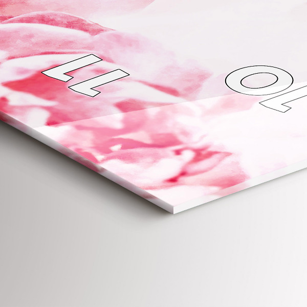 Vertikální skleněné hodiny Kvetoucí květiny