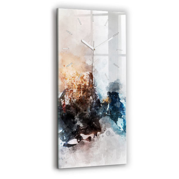 Vertikální skleněné hodiny Abstraktní tváře