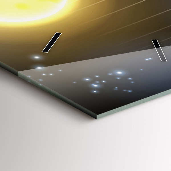 Vertikální skleněné hodiny Sluneční soustava