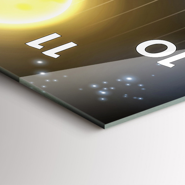 Vertikální skleněné hodiny Sluneční soustava