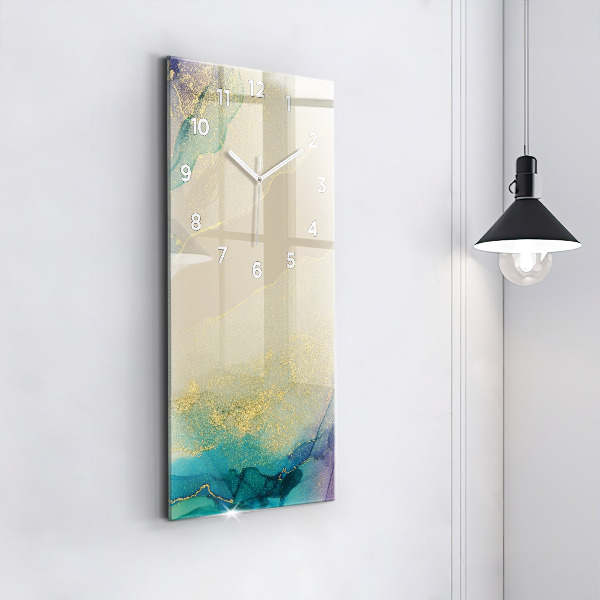 Vertikální skleněné hodiny Barevná abstrakce